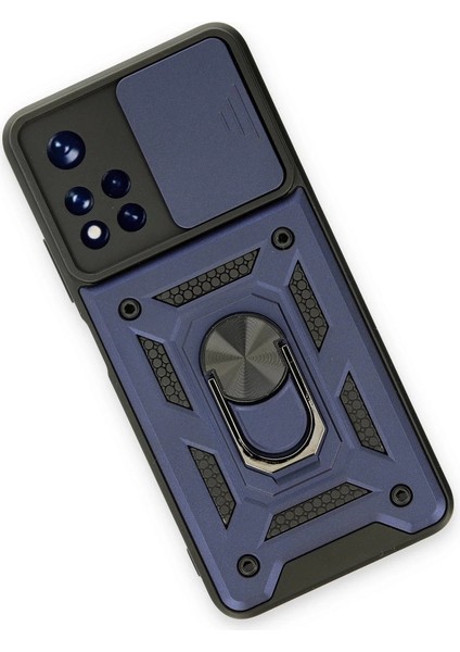 Xiaomi Poco M4 Pro 5g Kılıf Pars Lens Yüzüklü Silikon - Lacivert fiyatları