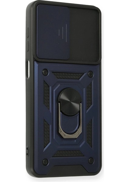 Samsung Galaxy A12 Kılıf Pars Lens Yüzüklü Silikon - Lacivert fiyatları