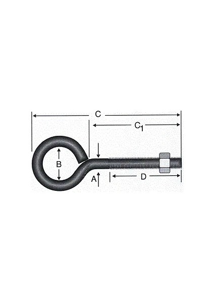 Kapalı Metrik Kanca M5 / 21X80 - 100 Adet fiyatları