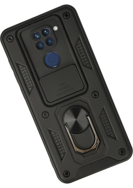 Xiaomi Redmi Note 9 Kılıf Pars Lens Yüzüklü Silikon - Siyah fiyatları
