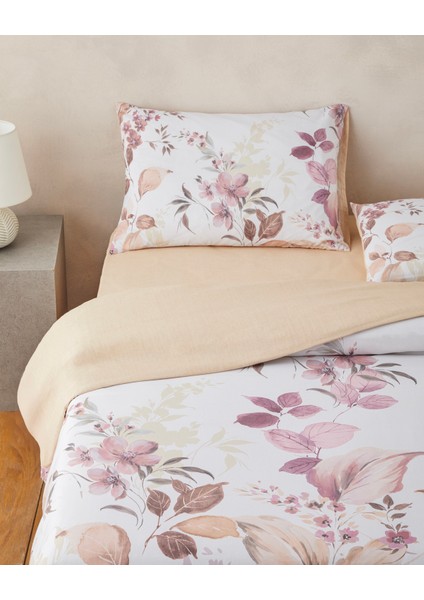 Bright Garden Dijital Baskılı Kolay Ütülenir Tek Kişilik Nevresim Takımı 160X220 cm Pembe - Sarı fiyatları