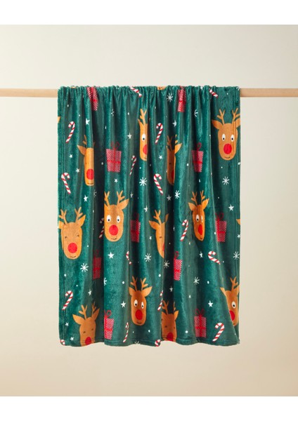 Happy Winter Koltuk Şalı 120X160 cm Yeşil