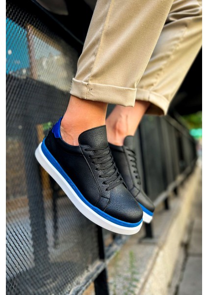CH979 - Santoni Gbt Spor Erkek Ayakkabı Sıyah/mavı