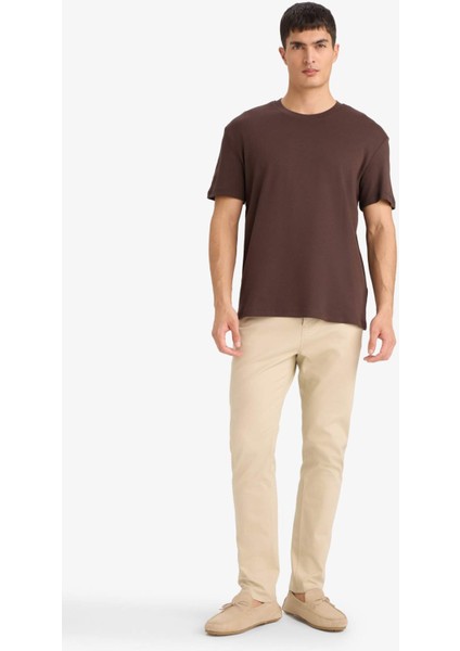 %100 Pamuk Regular Fit Bisiklet Yaka Basic Düz Kısa Kollu Tişört E7961AX25AU fiyatları