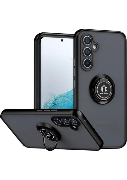 Samsung Galaxy S25 Fe Montreal Yüzüklü Silikon Kapak - Siyah