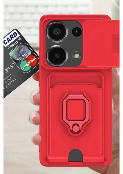 Xiaomi Redmi Note 13 Pro 4g Kılıf Zuma Kartvizitli Yüzüklü Silikon - Pembe modelleri