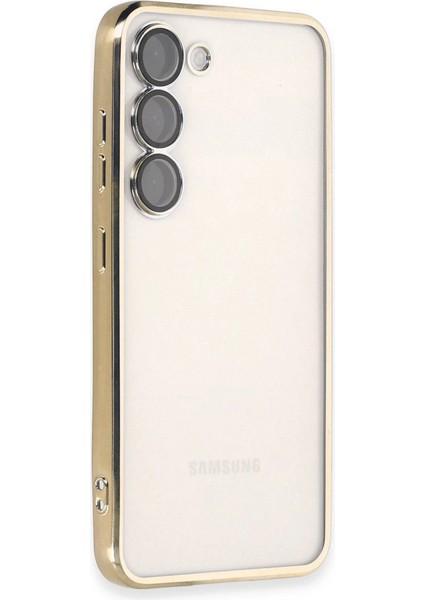 Samsung Galaxy S23 Kılıf Razer Lensli Silikon - Gold
