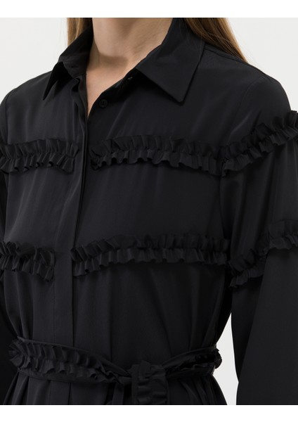 Kadın Siyah Uzunkollu Elbise 50262953-VR046