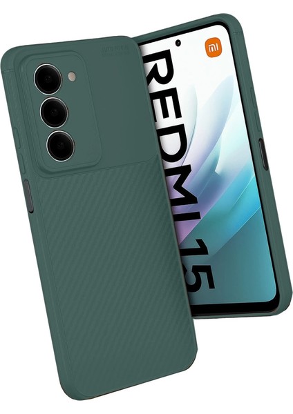 Xiaomi Redmi 15 4g Auto Focus Karbon Kapak - Koyu Yeşil modelleri