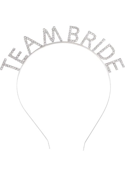 Gümüş Kaplama Kristal Taşlı Team Bride Taç 16X17 cm