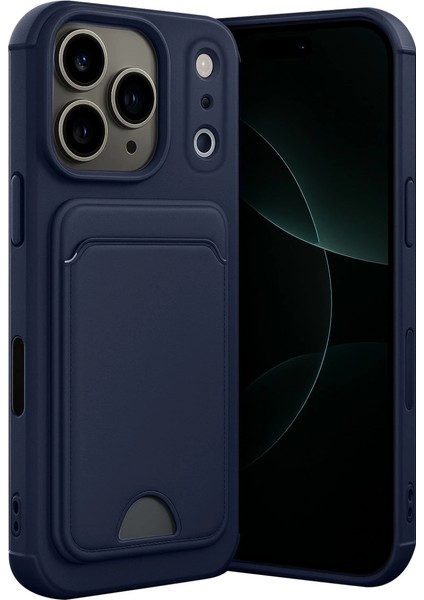 Apple Iphone 17 Pro Kelvin Kartvizitli Silikon - Lacivert