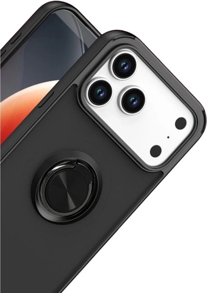 Apple Iphone 17 Pro Montreal Yüzüklü Silikon Kapak - Siyah fiyatları