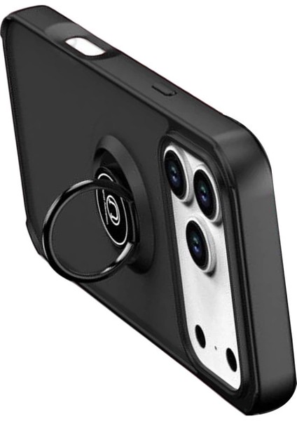 Apple Iphone 17 Pro Montreal Yüzüklü Silikon Kapak - Siyah modelleri