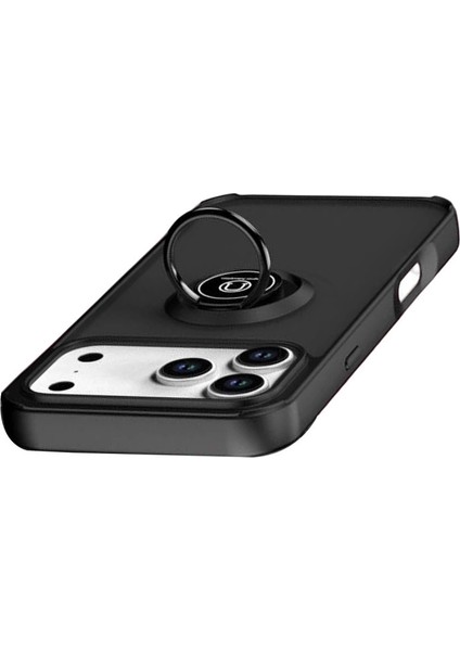 Apple Iphone 17 Pro Montreal Yüzüklü Silikon Kapak - Siyah fırsatları