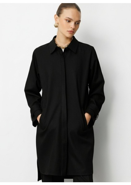 Klasik Yaka Düz Siyah Kadın Tunik M1MZ1030210163 fiyatları