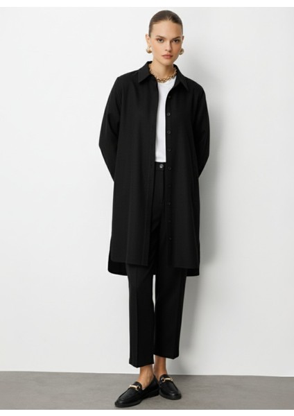 Klasik Yaka Düz Siyah Kadın Tunik M1MZ1030210163 modelleri
