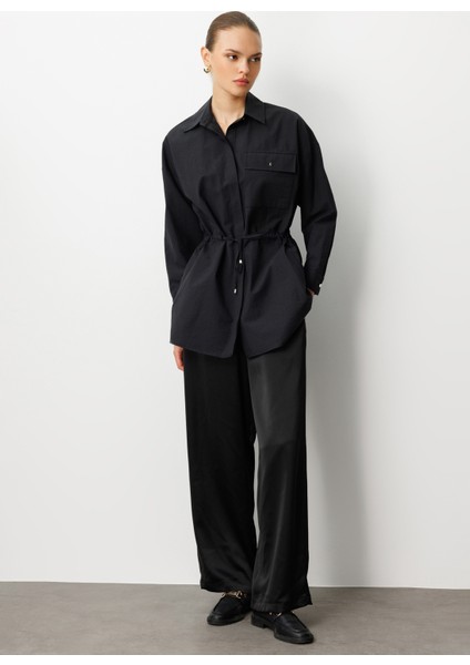 Klasik Yaka Düz Siyah Kadın Tunik M1MZ1030210166