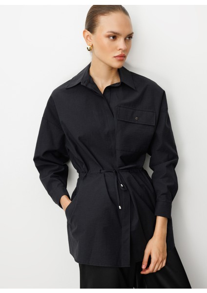 Klasik Yaka Düz Siyah Kadın Tunik M1MZ1030210166 fırsatları