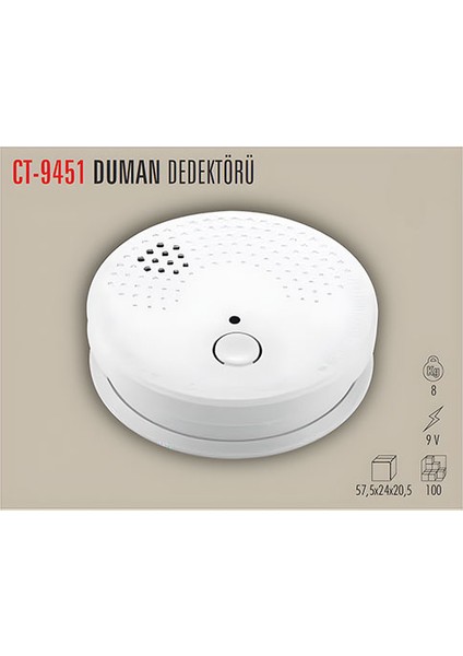 Duman Dedektörü 85 Desibel CT-9451 modelleri