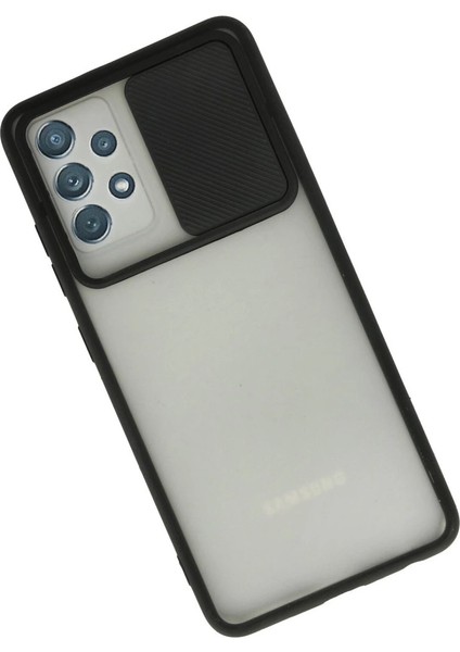 Samsung Galaxy A52 Kılıf Palm Buzlu Kamera Sürgülü Silikon - Siyah fiyatları