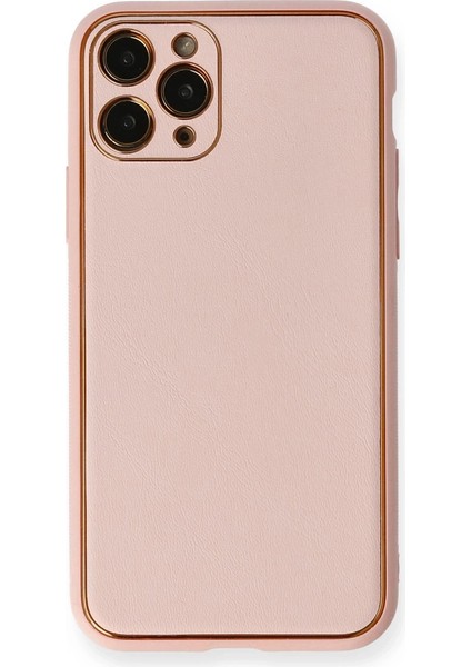 Iphone 11 Pro Kılıf Coco Deri Silikon Kapak - Pembe