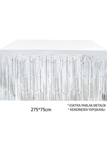 Gümüş Metalize Masa Eteği 275X75 cm – Kendinden Yapışkanlı indirimleri