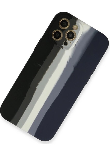Iphone 12 Pro Kılıf Ebruli Lansman Silikon - Siyah-Lacivert fiyatları