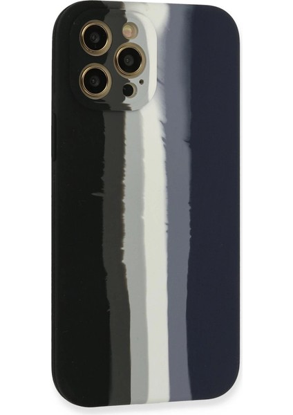 Iphone 12 Pro Kılıf Ebruli Lansman Silikon - Siyah-Lacivert modelleri