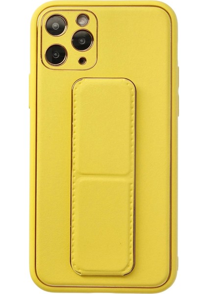 Iphone 11 Pro Kılıf Coco Deri Standlı Kapak - Sarı