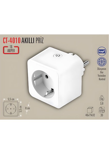 Wi-Fi Akıllı Priz CT-4010