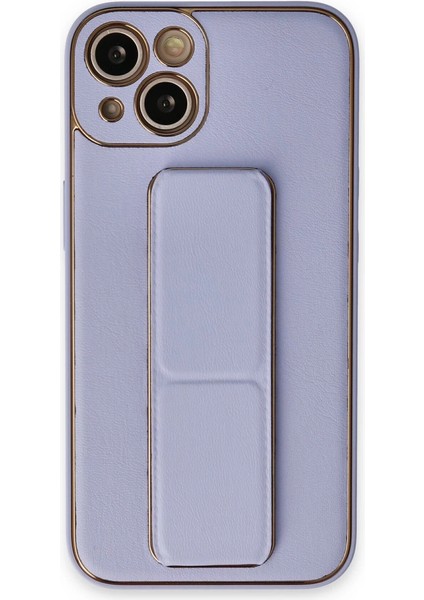 Iphone 14 Plus Kılıf Coco Deri Standlı Kapak - Lila