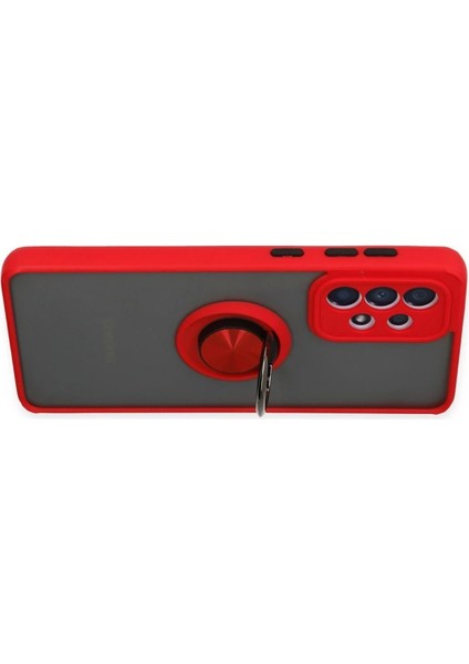 Samsung Galaxy A33 5g Kılıf Montreal Yüzüklü Silikon Kapak - Kırmızı modelleri