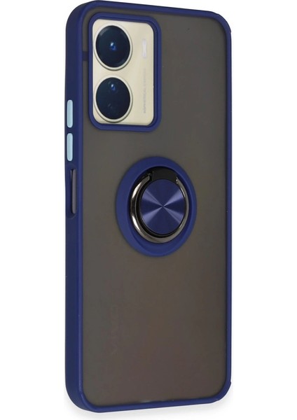 Vivo Y16 Kılıf Montreal Yüzüklü Silikon Kapak - Lacivert fiyatları