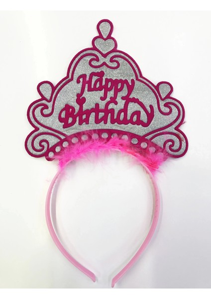 Happy Birthday Yazılı Neon Renk Taç 12 Adet indirimleri