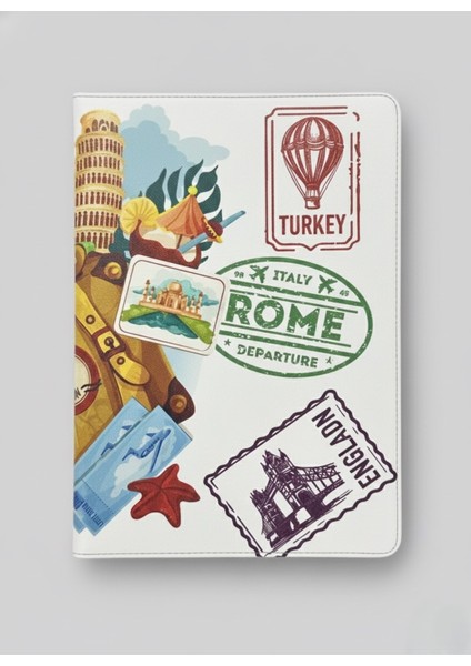 Sevimli Desenli Pasaport Kılıfı ve Valiz Etiketi Seti – Su Geçirmez, Dayanıklı, Seyahat Dostu