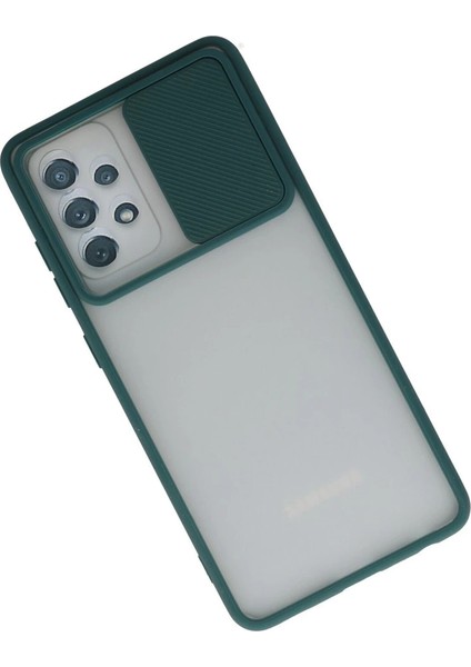 Samsung Galaxy A52 Kılıf Palm Buzlu Kamera Sürgülü Silikon - Yeşil fiyatları