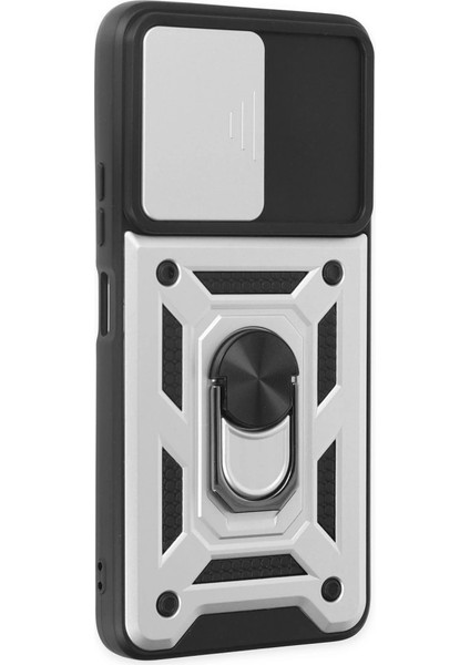 Xiaomi Poco X3 Gt Kılıf Pars Lens Yüzüklü Silikon - Gümüş fiyatları