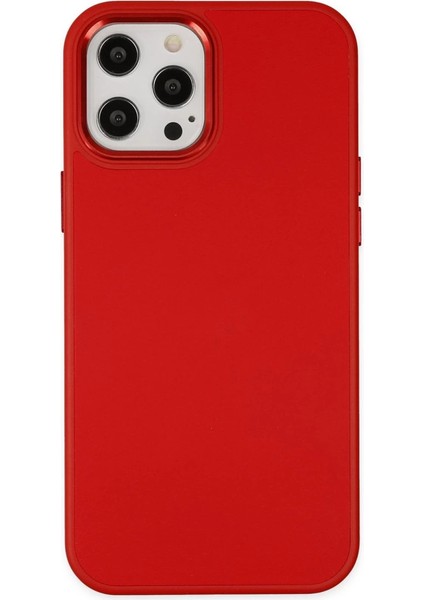 Iphone 12 Pro Max Kılıf Asya Deri Silikon - Kırmızı