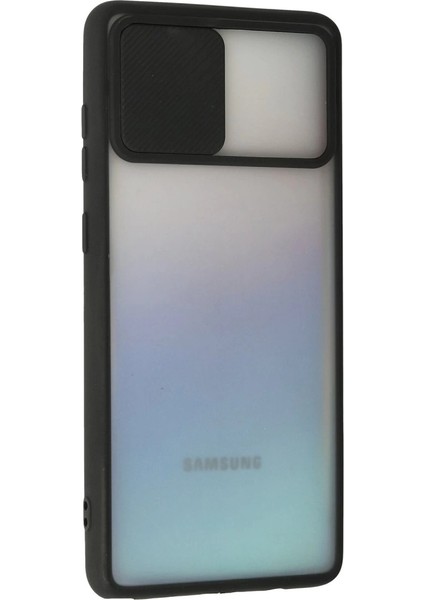 Samsung Galaxy A81 / Note 10 Lite Kılıf Palm Buzlu Kamera Sürgülü Silikon - Siyah modelleri