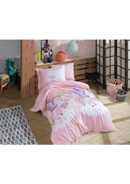 Tek Kişilik Poplin Nev Takımı Magical Pembe