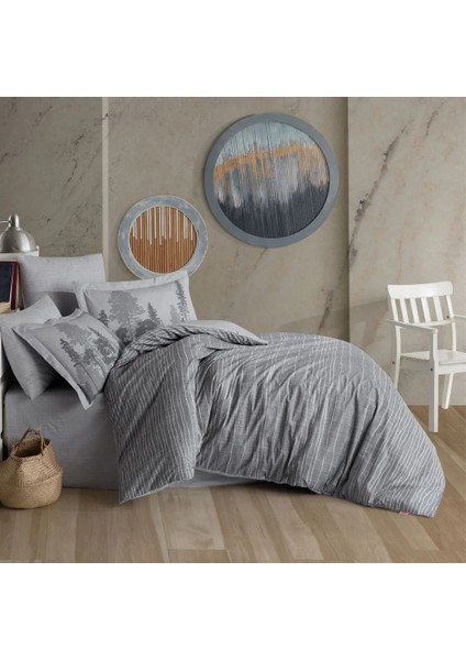 Tek Kişilik Poplin Nev Takımı Tully Gri