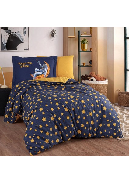 Tek Kişilik Poplin Nev Takımı Space Lacivert