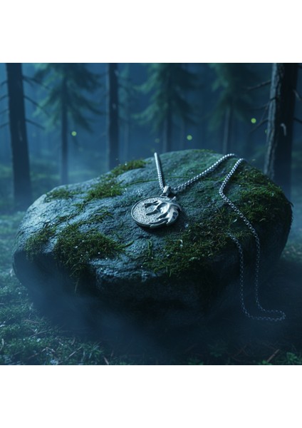 Witcher 3 Madalyon Gümüş Kaplama Örme Zincir Kolye indirimleri