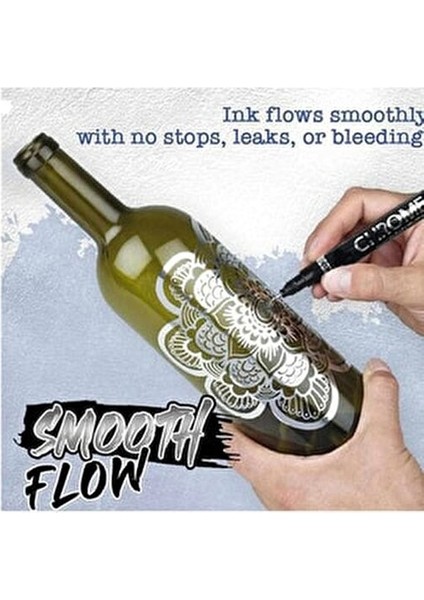 Akrilik Chrome Marker 1 mm Krom Renkli Alkol Bazlı Kalem Sert Zeminlerde Kullanım İçin fiyatları