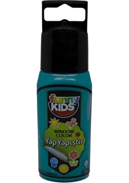 Funny Kids Yap Yapıştır Cam Boyası 7510 Turkuaz Renkli Yaratıcı Sanatsal Malzeme 60 cc fiyatları