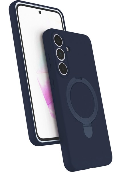 Samsung Galaxy S24 Fe Regal Magsafe Standlı Kapak - Lacivert