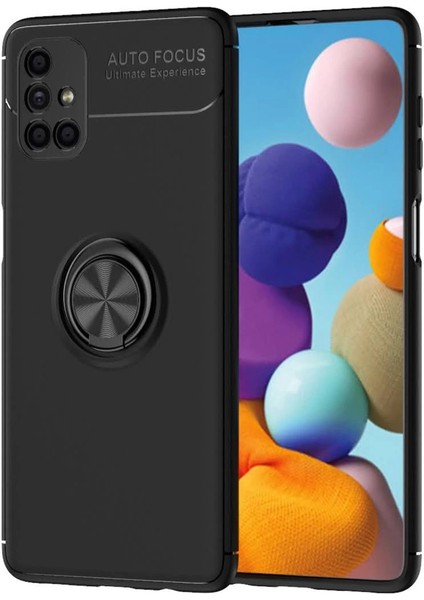 Samsung Galaxy M51 Kılıf Range Yüzüklü Silikon - Siyah
