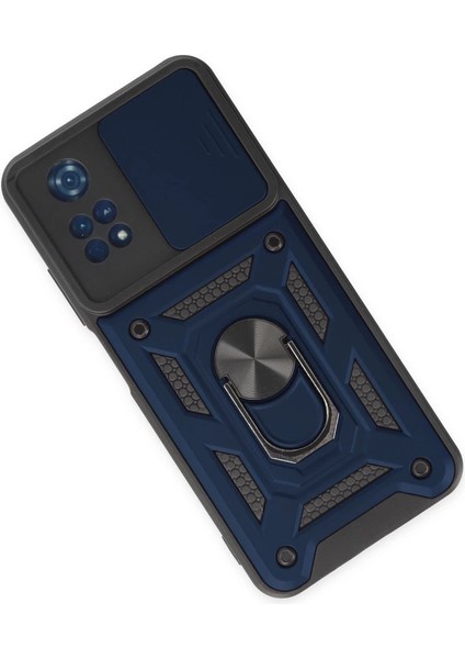 Xiaomi Poco M4 Pro 4g Kılıf Pars Lens Yüzüklü Silikon - Lacivert modelleri