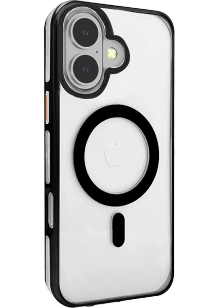 Joko Iphone 16 Gleam Pc Sert Magsafe Kılıf - Şeffaf-Siyah