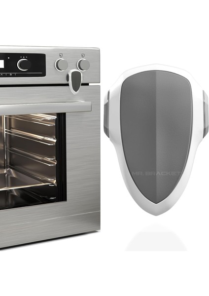 Fırın Kapağı Kilidi Isıya Dayanıklı Yapışkanlı Gri Beyaz - Bebek Güvenliği Çocuk Emniyet Kilit